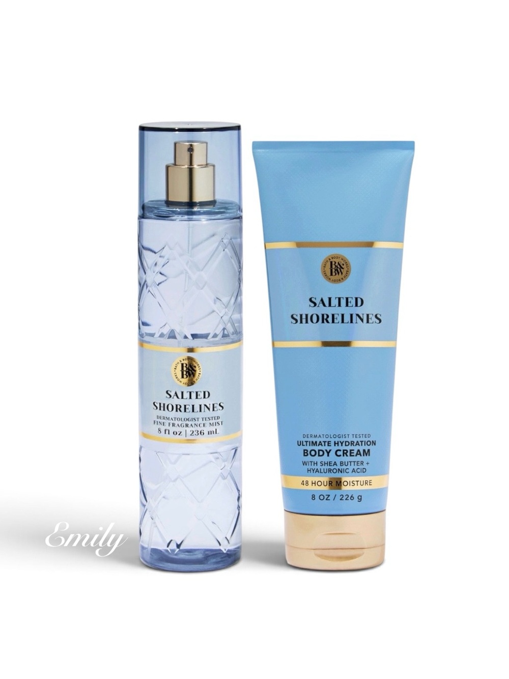 Bath & Body Works SALTED SHORELINES Body Mist & Body Cream Set